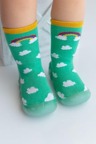 Patol Gökkuşağı Kaydırmaz Taban Çorap Panduf